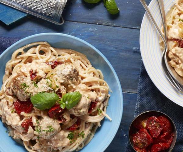 Meatballs with Creamy Sun-dried Tomato Sauce